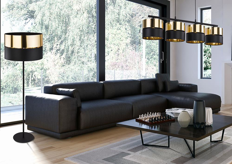 Lampa wisząca  Hilton E27 60W czarno-złota (3)