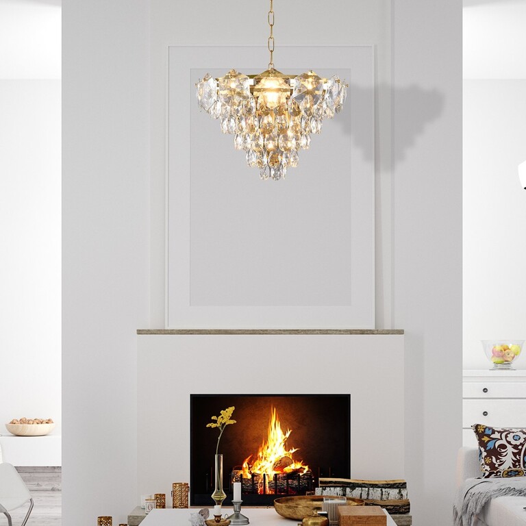 Lampa Żyrandol Nowoczesny SELENA GOLD 6xE14 (3)