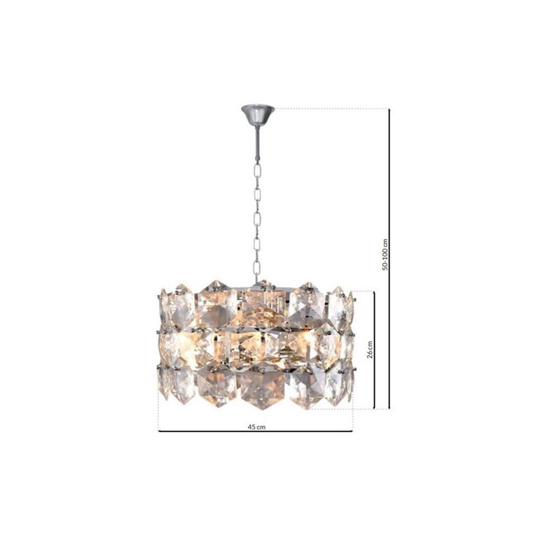 Lampa Żyrandol Nowoczesny AUSTIN CHROME 6xE14 (2)