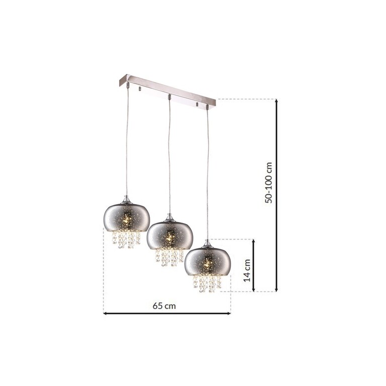 Lampa Żyrandol Nowoczesny STARLIGHT 3xE14 listwa (8)