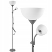 Lampa podłogowa 175cm 2 klosze szara regulowana