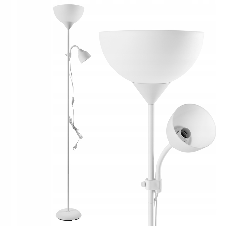 Lampa stojąca podłogowa 25W E27 175cm Biała Urlar