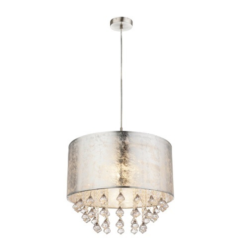 Lampa żyrandol Globo AMY srebna Kryształki 15188H3
