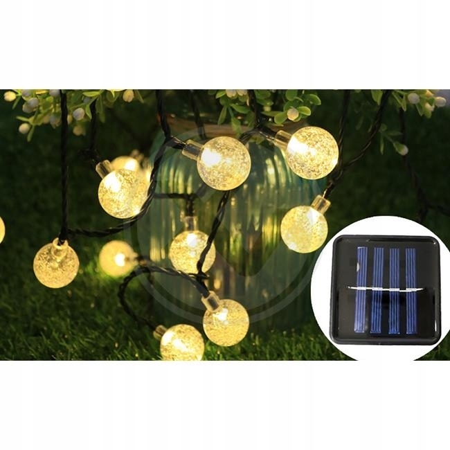 SOLARNA GIRLANDA OGRODOWA ozdobne wiszące kuleczki małe 20led 485cm (3)