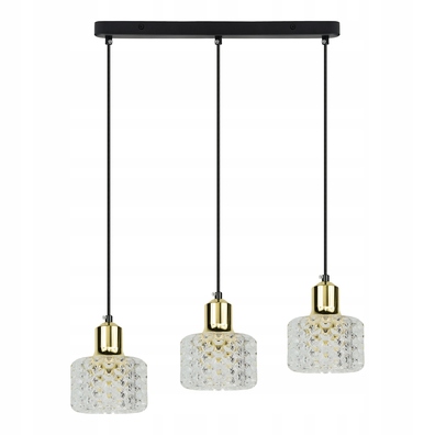 Lampa wisząca żyrandol zwis listwa 3 złota LUMI G9 KLOSZ