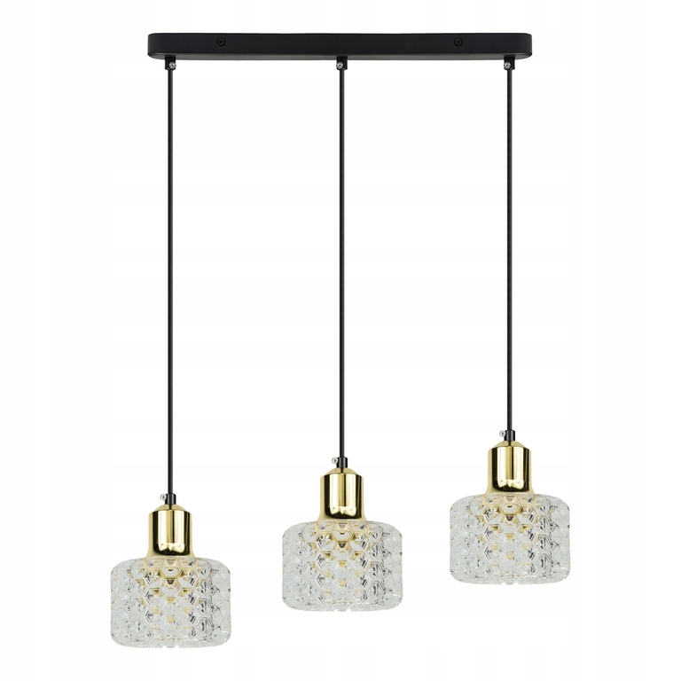 Lampa wisząca żyrandol zwis listwa 3 złota LUMI G9 KLOSZ (1)