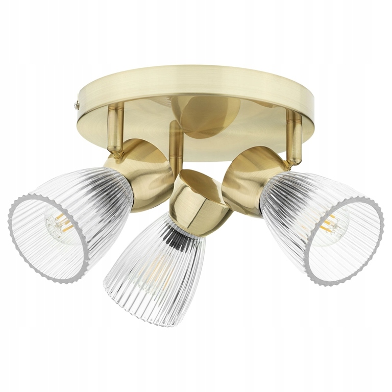 LAMPA SUFITOWA KINKIET KOŁO 3XE14 REFLEKTOR TUBA SPOT ZŁOTA GLAMOUR BEST (1)