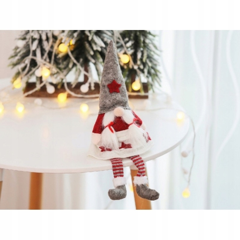 Krasnal mikołaj skrzat ozdoba Boże Narodzenie 32 cm Z PLUSZU (2)