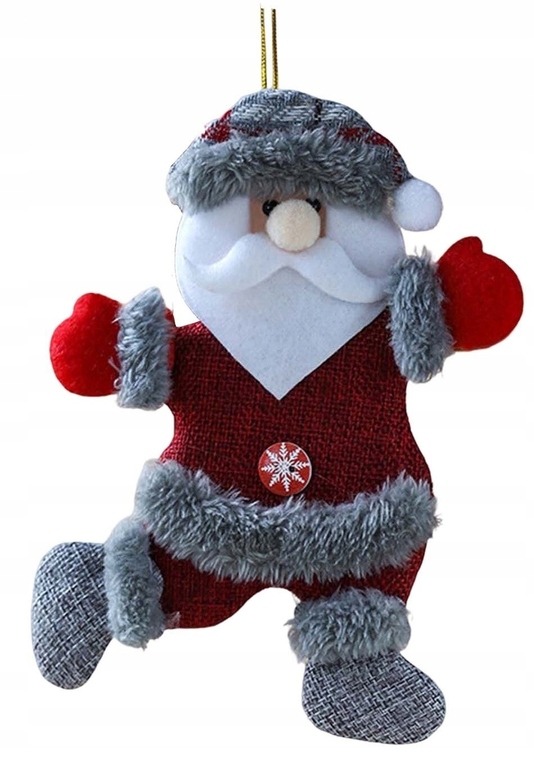 Mikołaj na choinkę BOŻE NARODZENIE wiszący 17 cm OZDOBA (1)
