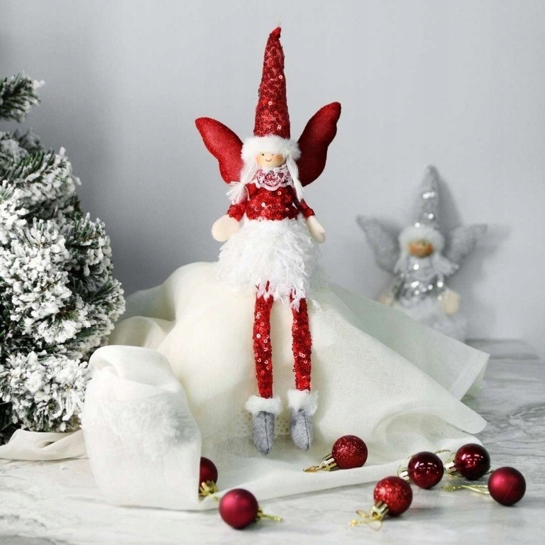 ANIOŁ ŚWIĄTECZNY na choinkę BOŻE NARODZENIE OZDOBA siedzący 34 cm (4)