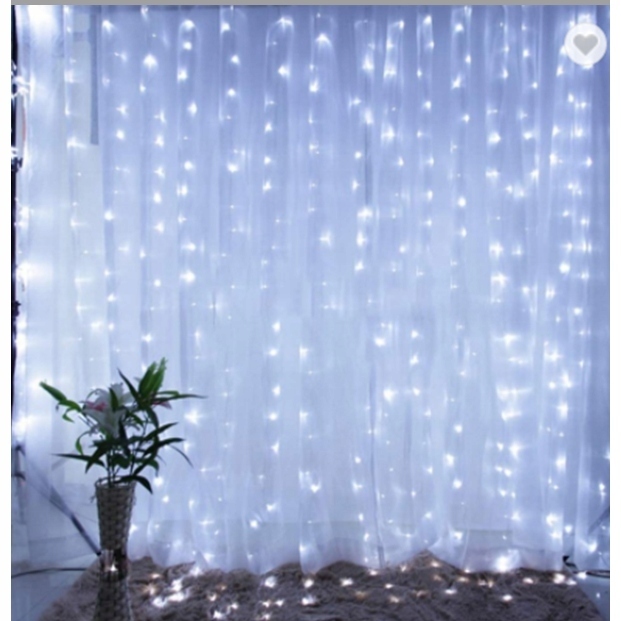 KURTYNA lampki świąteczne ozdobne LED USB 5V 300 LED 3x3m pilot 6500K (1)
