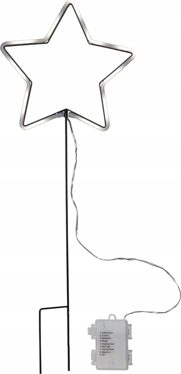 Dekoracja ogrodowa gwiazda Led NEONSTAR na baterie 857-06 (3)