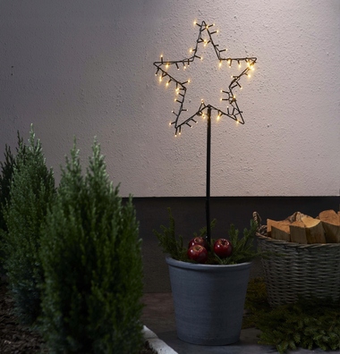 Dekoracja ogrodowa gwiazda Led SPIKY 92 cm na baterie 857-04