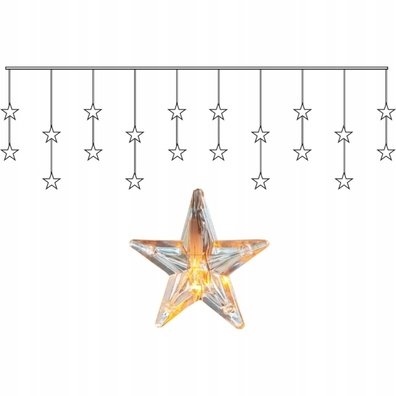 Kurtyna LED Gwiazdki 1,8m x 0,4m do wewnątrz biała ciepła 2006-73-2