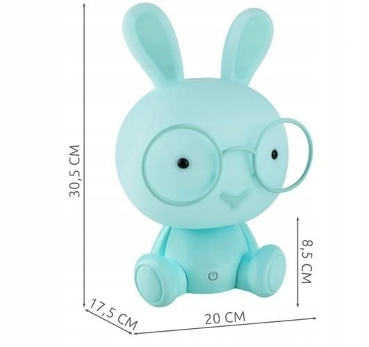 Lampa nocna dziecięca LED Królik niebieski (6)