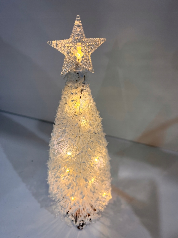 Choinka świecąca biała dekoracja świąteczna BOŻE NARODZENIE 25cm (4)