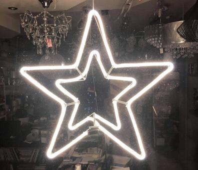 GWIAZDA NEON LED ŚWIECĄCA OZDOBA CIEPŁA 57cm BOŻE NARODZENIE