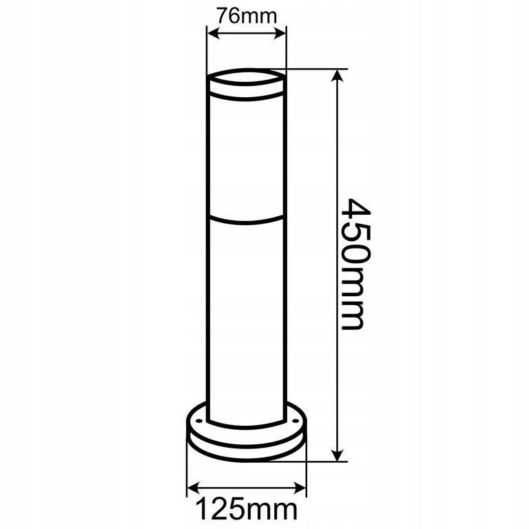 Słupek oświetleniowy okrągły Manila E27 45 cm czarny (8)