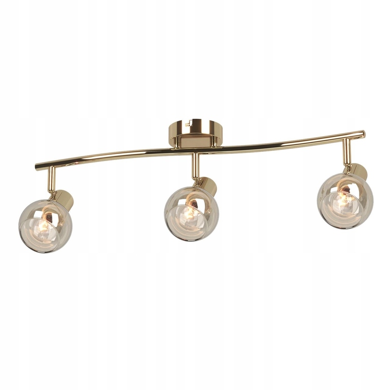 Lampa sufitowa spot listwa DESATO-3 złoty klosze amber spot 3xE14 (1)