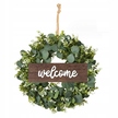 Girlanda wieniec ozdoba na drzwi WELCOME eukaliptus 45 cm XL WSN05 (1)
