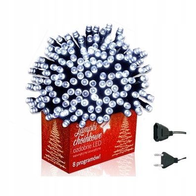 LAMPKI CHOINKOWE 200LED ZIMNE ZEWNĘTRZNE /WEW na zewnątrz 16m 200 lampek