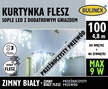 BULINEX KURTYNA SOPLE LED 100L ZIMNE D/G 6W FLESZ ZIMNY PRZEŹROCZYSTY KABEL