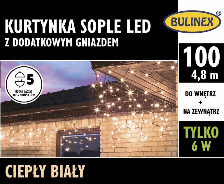 BULINEX KURTYNA SOPLE LED 100L D/G ciepły/biały