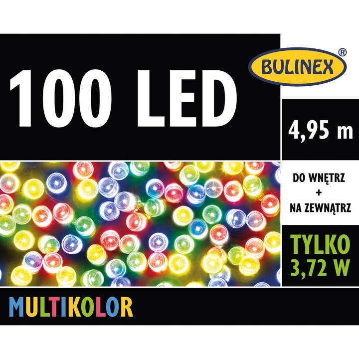 Lampki choinkowe Bulinex 4,95 m 100l multikolor (1)