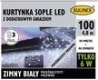 Kurtyna na zewnątrz LED 100 z dod.gniazdem biały