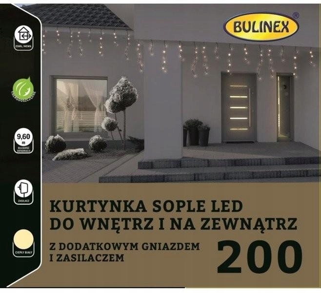 BULINEX KURTYNA SOPLE LED 200L D/G ciepły/biały
