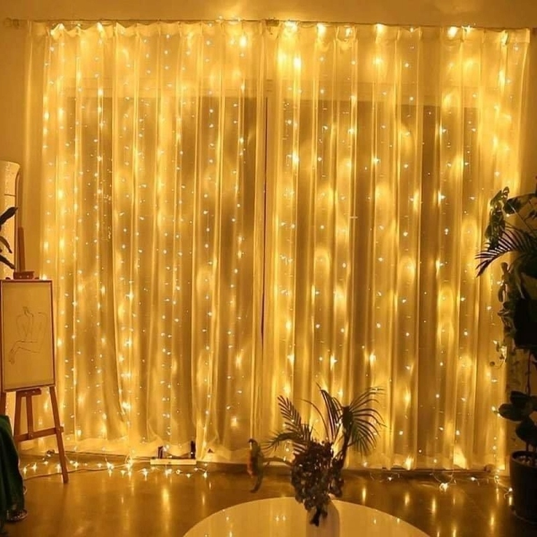KURTYNA ŚWIETLNA LAMPKI 300LED 3x3m PILOT GIRLANDA (6)