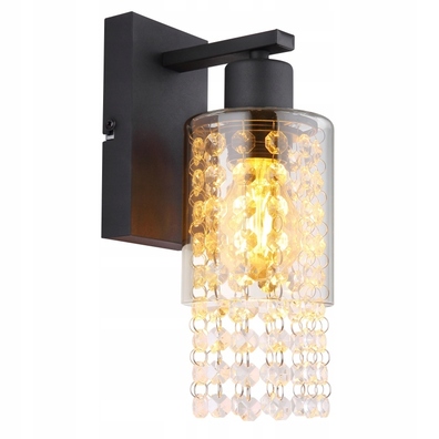 Kinkiet BACKEY czarny, przezroczysty E27 40 W