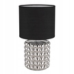 Lampa stołowa VALENTINO srebrna klosz czarny abażur 33cm