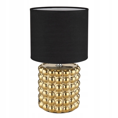 Lampa stołowa VALENTINO złota klosz czarny abażur 33cm