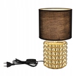 Lampa stołowa VALENTINO złota klosz czarny abażur 33cm (3)