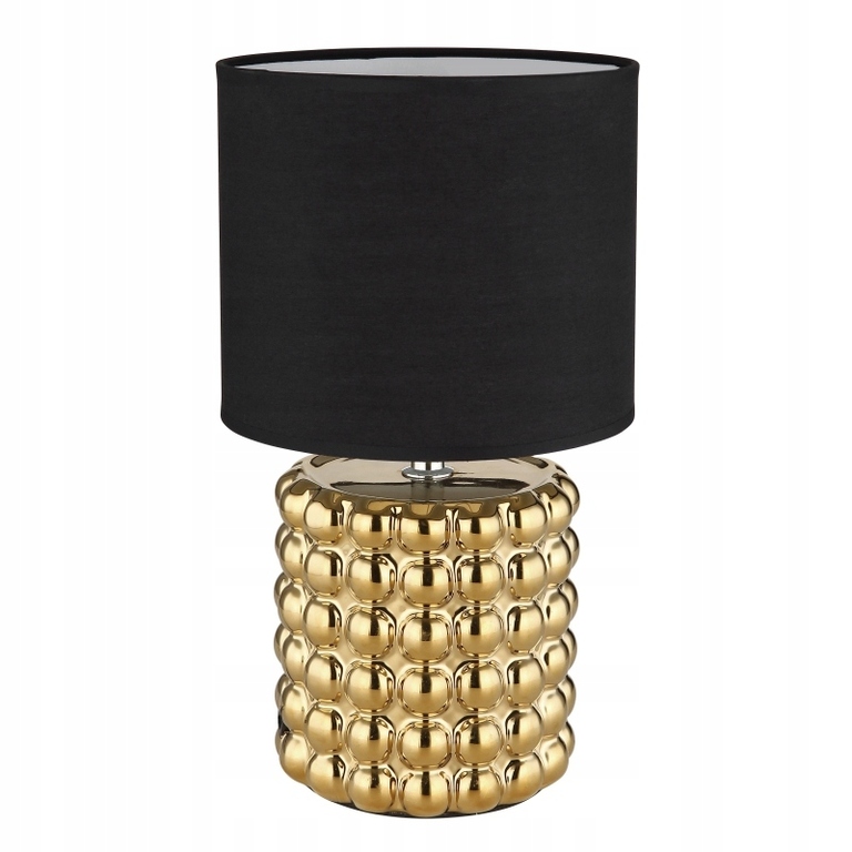 Lampa stołowa VALENTINO złota klosz czarny abażur 33cm (1)