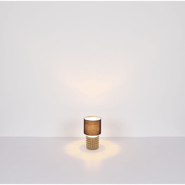 Lampa stołowa VALENTINO złota klosz czarny abażur 33cm (5)