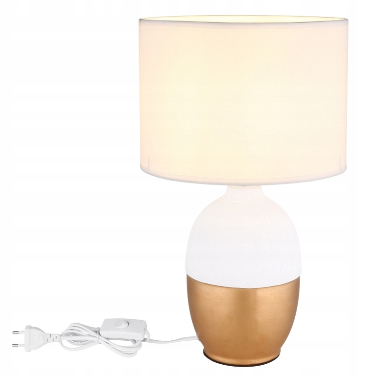 Lampa stołowa VALENTINO biało-złota 43cm (2)