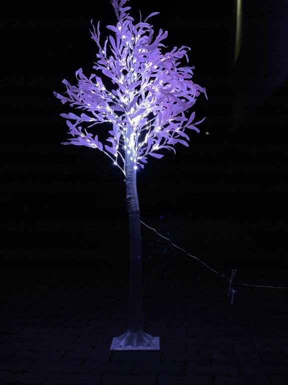 DRZEWKO ŚWIĄTECZNE LED WIERZBA LISTKI RÓŻOWE OZDOBA DOMU OGRODU 150CM zimne (3)