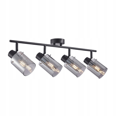 Lampa sufitowa spot reflektor listwa KLOSZE DYMIONE SZKLANE Sardo czarna