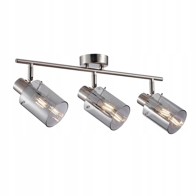 Lampa sufitowa spot reflektor listwa KLOSZE DYMIONE SZKLANE Sardo srebrny