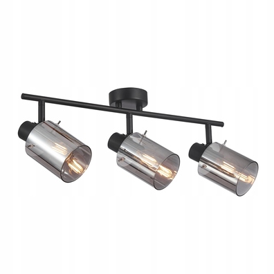 Lampa sufitowa spot reflektor listwa KLOSZE DYMIONE SZKLANE Sardo czarna