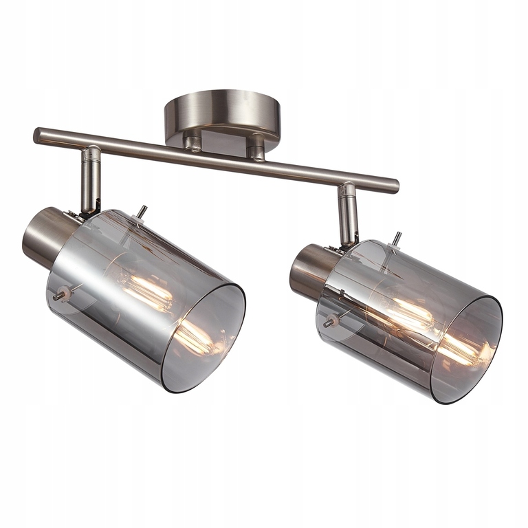 Lampa sufitowa spot reflektor listwa KLOSZE dymione SZKLANE Sardo srebrna (1)