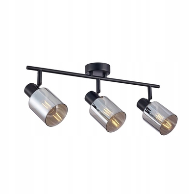 Lampa sufitowa spot reflektor listwa KLOSZ DYMIONE SZKLANE Santi czarna