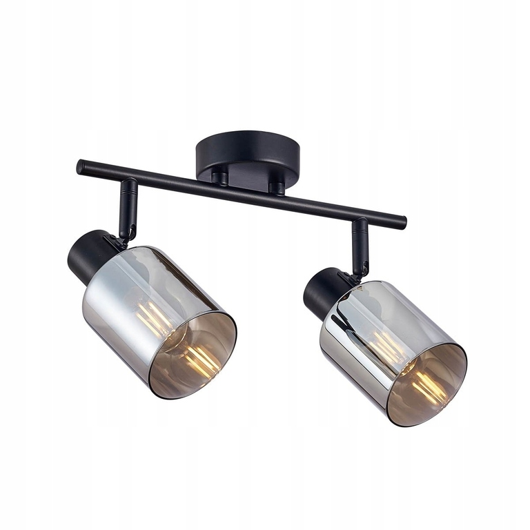 Lampa sufitowa spot reflektor listwa KLOSZ DYMIONE SZKLANE Santi czarna (1)