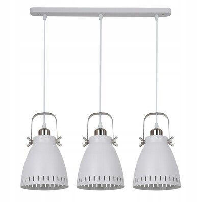 Lampa wisząca Italux FRANKLIN listwa E27 metal industrialne retro biała