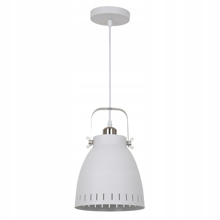 Lampa wisząca zwis Franklin pojedyncza biała metal industrialne retro (2)
