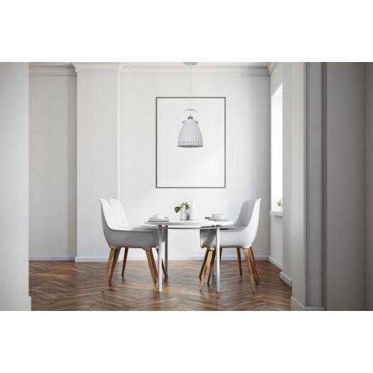 Lampa wisząca zwis Franklin pojedyncza biała metal industrialne retro (3)