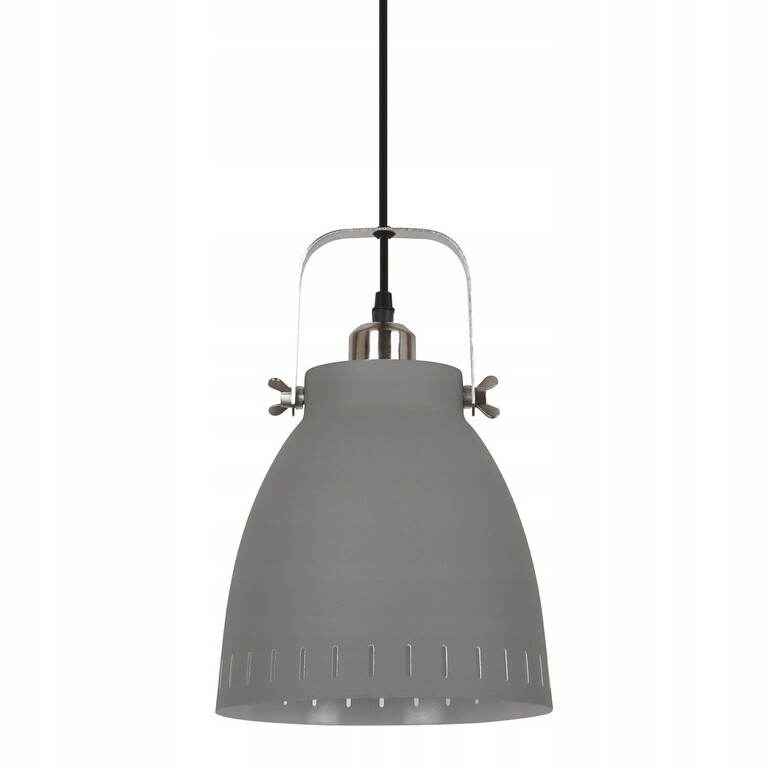 Lampa wisząca zwis Franklin pojedyncza szara metal industrialne retro (1)