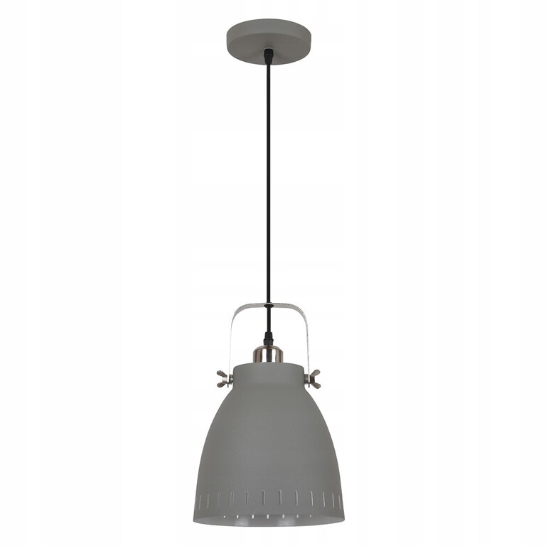 Lampa wisząca zwis Franklin pojedyncza szara metal industrialne retro (2)